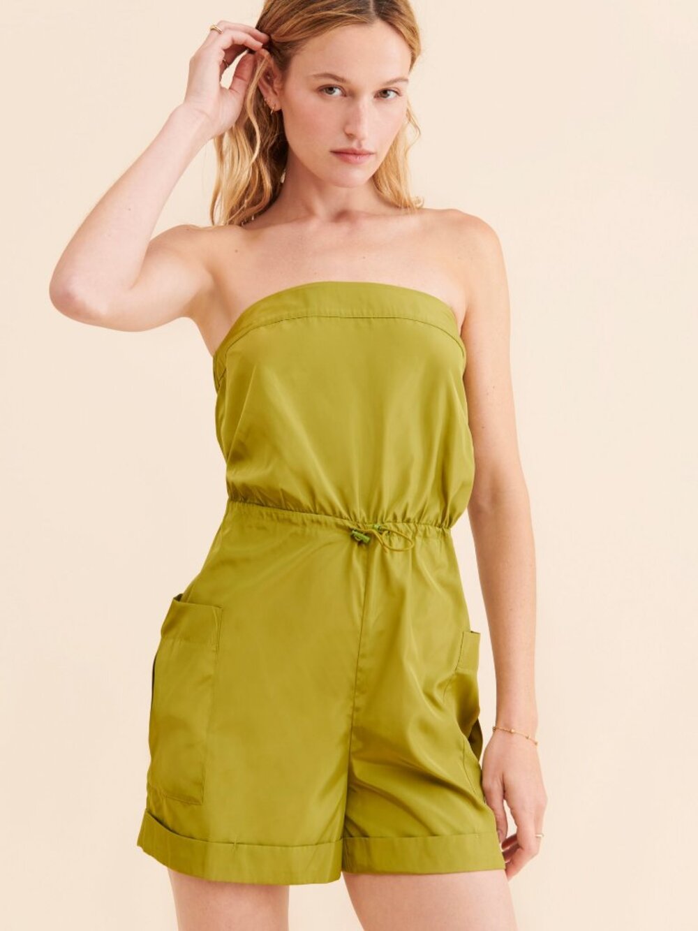 Sunday in Brooklyn Tube Top Romper Green Size S
